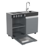 Cozinha De Brinquedo Infantil Mini Cinza Preto [F066]