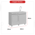 Cozinha De Brinquedo Infantil Mini Cinza Preto [F066]