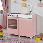 Cozinha De Brinquedo Infantil Mini Rosa Branco [F066]