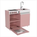 Cozinha De Brinquedo Infantil Mini Rosa Branco [F066]