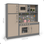 Cozinha Infantil Completa Fogão Geladeira Cinza Connect [F066]