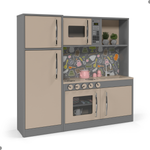 Cozinha Infantil Completa Fogão Geladeira Cinza Connect [F066]