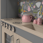 Cozinha Infantil Completa Fogão Geladeira Cinza Connect [F066]