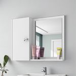 Espelheira Para Banheiro Moderna E Funcional Branco [F066]