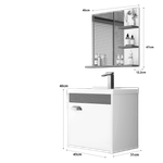 Gabinete E Espelheira Banheiro Com Suporte Branco Cedro [F066]