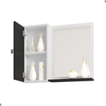Gabinete Para Banheiro Espelheira Branco Preto [F066]