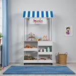 Lojinha Infantil Toldo Com Rodízios Branco Azul Vermelho [F066]