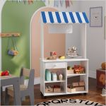 Lojinha Infantil Toldo Com Rodízios Branco Azul Vermelho [F066]