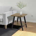 Mesa Apoio Retrô Madeira 2 Prateleiras Freijó Preto [F066]