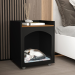 Mesa Cabeceira Pet Com Gaveta Pratica Preto Freijo [F066]