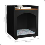 Mesa Cabeceira Pet Com Gaveta Pratica Preto Freijo [F066]