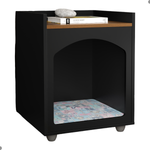 Mesa Cabeceira Pet Com Gaveta Pratica Preto Freijo [F066]