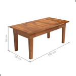 Mesa Centro 100x50 Ripada Madeira Rustica Castanho [F066]