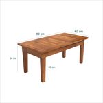 Mesa Centro 80x40 Ripada Madeira Rustica Castanho [F066]