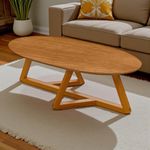 Mesa Centro Oval Para Sala Estilo Nature [F066]