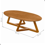 Mesa Centro Oval Para Sala Estilo Nature [F066]