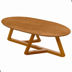 Mesa Centro Oval Para Sala Estilo Nature [F066]