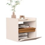 Mesa De Cabeceira Suspensa Com Gaveta Off White Nature [F066]