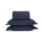 Cobre Leito 200 Fios Vida Bela Kacyumara Azul Marinho