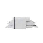Jogo De Cama 200 Fios Festone Classico Kacyumara Branco/Marinho
