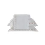 Jogo De Cama 300 Fios Algarve Kacyumara Branco/Rose