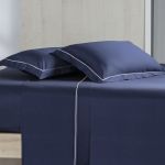 Jogo De Cama 300 Fios Lazio Kacyumara Marinho/Branco