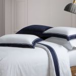 Jogo De Cama 300 Fios Manhattan Kacyumara Branco/Marinho