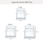 Jogo De Cama 300 Fios Madrid Kacyumara Prata/Prata