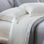 Jogo De Cama 300 Fios Gardens Kacyumara Off-White/Verdes