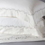 Jogo De Cama 300 Fios Gardens Kacyumara Off-White/Verdes