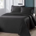 Colcha 300 Fios Stripes Kacyumara Preto