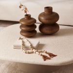Colar De Mesa Decorativo de Madeira Bege