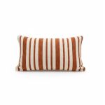 Almofada Listrada Monaco Kacyumara Off White e Vermelho