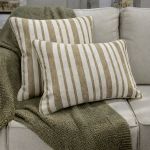 Almofada Listrada Monaco Kacyumara Off White e Taupe