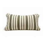 Almofada Listrada Monaco Kacyumara Off White e Verde Musgo