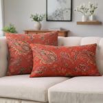 Almofada Windsor Kacyumara Arabesco Vermelho