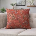 Almofada Windsor Kacyumara Arabesco Vermelho
