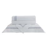 Jogo De Cama 300 Fios Tramare Kacyumara Branco/Blue