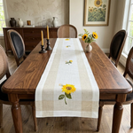 Trilho De Mesa Linho Rústico Amarelo