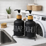 Kit 3 Peças - Dispenser Sabonete Líquido e Detergente com Suporte para Cozinha 