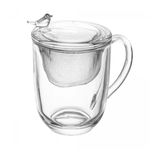 Caneca com Tampa e Filtro Bird 350ml Cristal