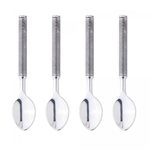 Kit 4 Colheres de Aço Inox Espiral 