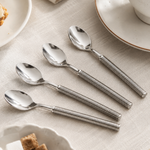 Kit 4 Colheres de Aço Inox Espiral 