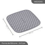 Tapete Protetor de Silicone para Air Fryer Quadrado 18,5cm