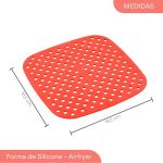 Tapete Protetor de Silicone para Air Fryer Quadrado 18,5cm