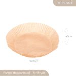 Kit 50 Tapetes Redondos Air Fryer Papel Descartável 18,5cm