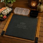 Jogo de 5 peças para Sushi em Ardósia e Bambu