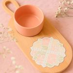 Kit 3 Peças Petisqueira com Bandeja e Tábua Floral Bambu