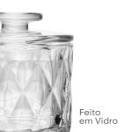 Manteigueira Francesa de Vidro  9,5cm x 9,5cm x 8,5cm Diamond