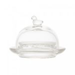 Manteigueira de Cristal Pássaro 9,5cm x 6,5cm